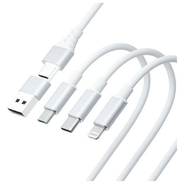 Καλώδιο USB 3MK USB-A + USB-C - USB-C + microUSB + Lightning 1,5 m Λευκό (5903108541237) 13185564 5903108541237