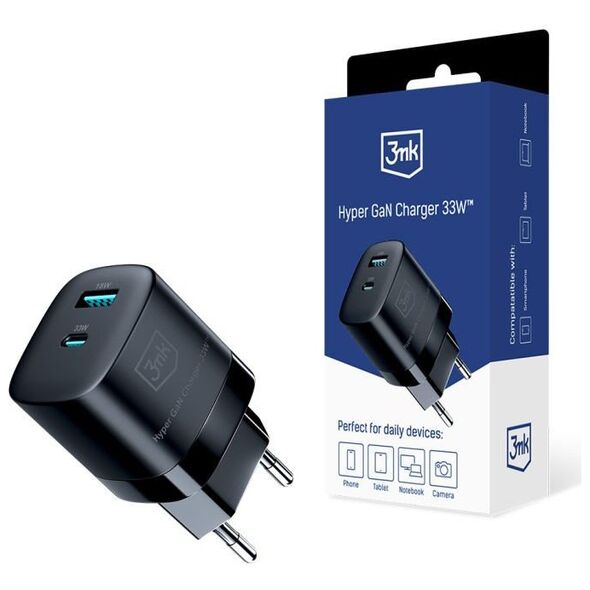 Φορτιστής 3MK Hyper GaN 33W Μαύρος 13185566 5903108541268