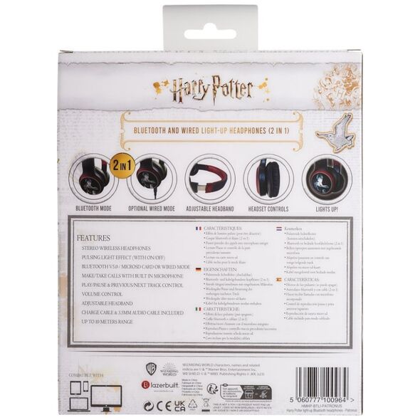 Harry Potter słuchawki nauszne BT Light-Up BT Patronus