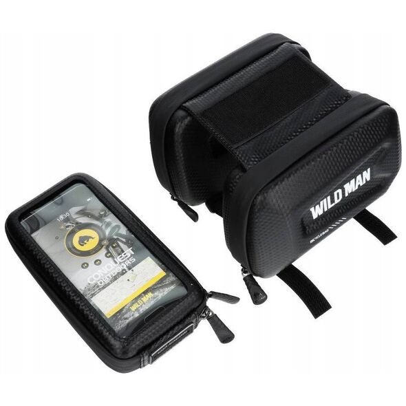 WildMan WILDMAN τσάντα ποδηλάτου για το πλαίσιο με φερμουάρ E6S 1,2L ( 4" - 7" ) μαύρη