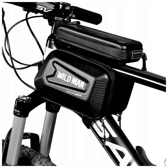WildMan WILDMAN τσάντα ποδηλάτου για το πλαίσιο με φερμουάρ E6S 1,2L ( 4" - 7" ) μαύρη