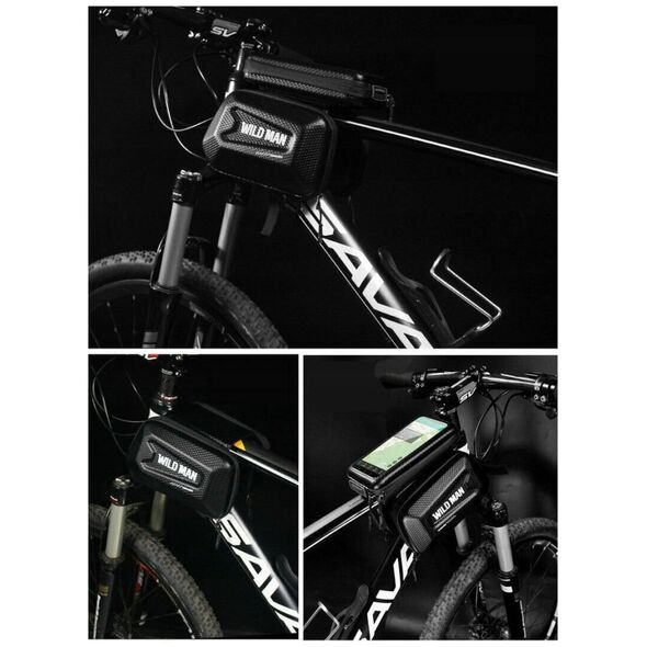 WildMan WILDMAN τσάντα ποδηλάτου για το πλαίσιο με φερμουάρ E6S 1,2L ( 4" - 7" ) μαύρη