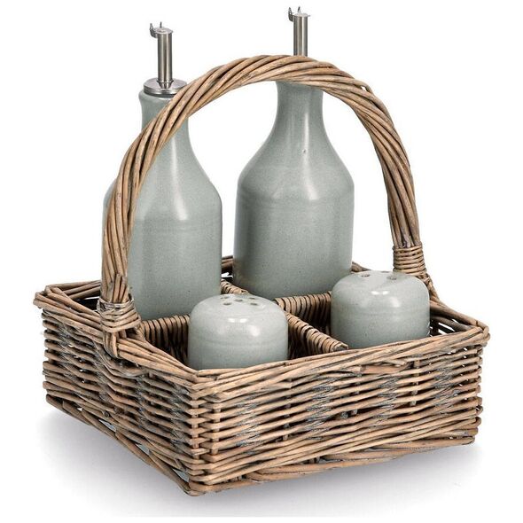 Zeller Καλάθι από λυγαριά με χωρίσματα, 20 x 20 cm