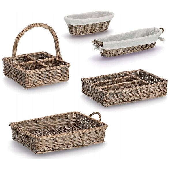 Zeller Οργανωτής μαχαιροπίρουνων από λυγαριά, 35 x 25 x 7 cm