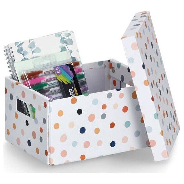 Κουτί από χαρτόνι με καπάκι DOTS, 18 x 25 x 13 cm Zeller