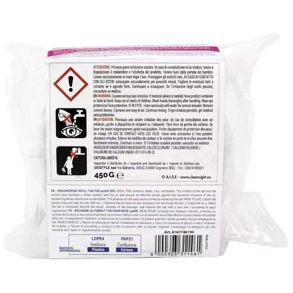 ORDINETT Ταμπλέτα αναπλήρωσης απορροφητή υγρασίας 450g ουδέτερη μυρωδιά 1231146