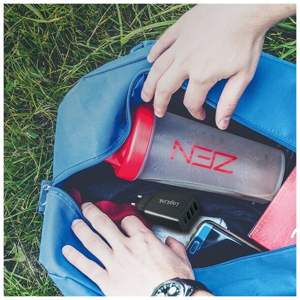 LogiLink PA0221 προσαρμογέας υποδοχής USB (3 x USB-A, 1 x USB-C) 27 W για smartphones/tablets/e-books κ.λπ. προστασία από υπερφόρτωση, υπερθέρμανση