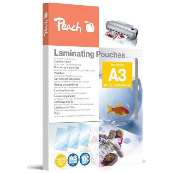 Ροδάκινο PEACH Laminovací foil A3 (303x426mm) 125mic, 100pck/BAL - 510314