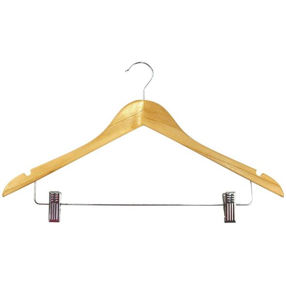 Κρεμάστρες ρούχων με κλιπ 2τμχ. ξύλινο Wood 44 5cm 8004226010173