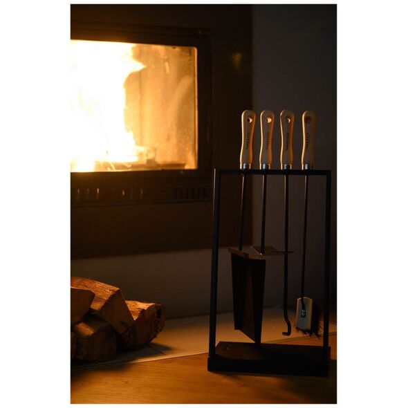 Big Σετ τζακιού Φτυάρι για στάχτες, σκαλιστήρι, βούρτσα, ξύστρα