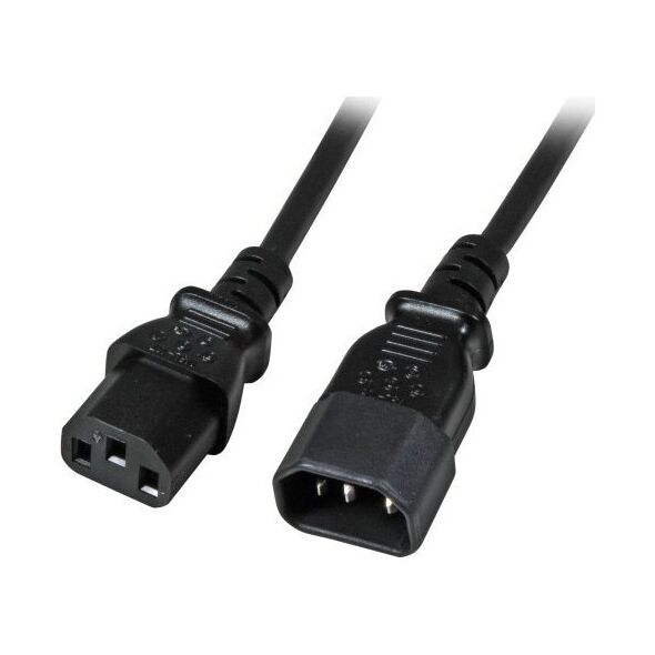 Καλώδιο τροφοδοσίας EFB EFB Kaltgeräteverl. C14 180°-C13 180°, μαύρο, 3.0m, 3x1.00mm