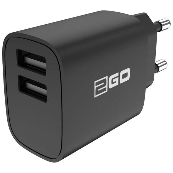 Φορτιστής 2GO 2GO Ladegerät 10W 2-Port 2x USB-A μαύρο