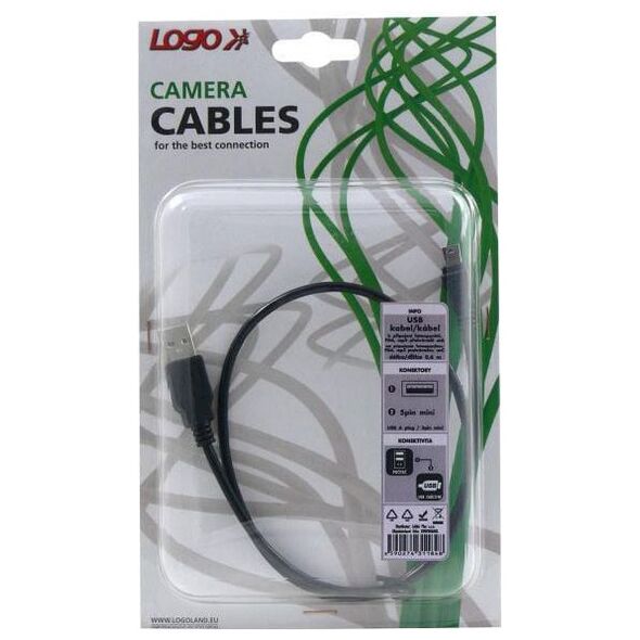 Καλώδιο USB Logo USB-A - miniUSB 0.6 m Διαφανές (31184)