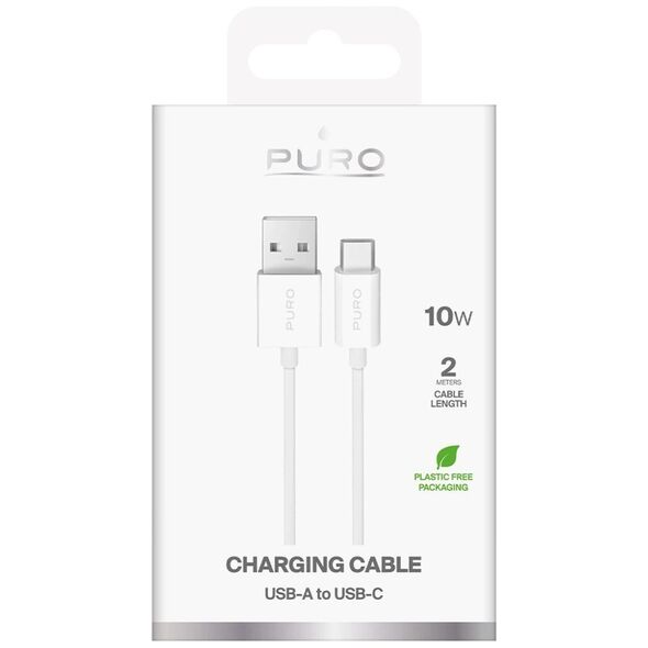 Καλώδιο Puro 10W TPE USB-A - USB-C 2m - λευκό