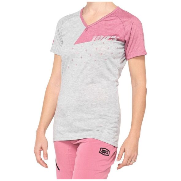 Γυναικεία μπλούζα 100% AIRMATIC με κοντό μανίκι σε γκρι μοβ χρώμα, μέγεθος S (NEW)