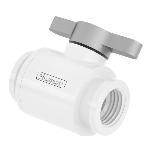 Βαλβίδα σφαιρικής βαλβίδας Barrow Barrow (10mm) G1/4 Zoll, λευκό - ασημί