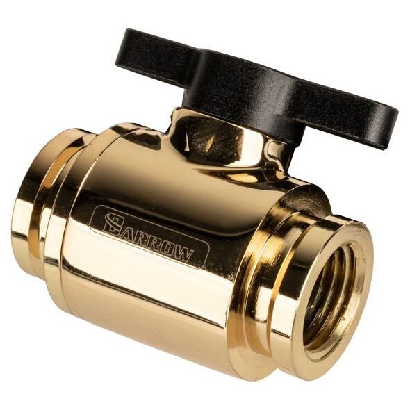Βαλβίδα Σφαιρικής Ροής Barrow Barrow (10mm) G1/4 Zoll Kugelhahn, χρυσό - μαύρο