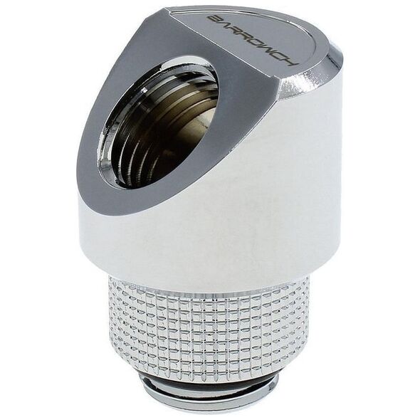 Barrow Barrow Adapter 45 Μοίρες G1/4 Ίντσα AG σε G1/4 Ίντσα IG - περιστρεφόμενο, ασημί