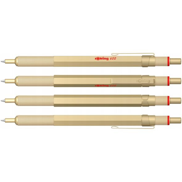Στυλό Διαρκείας ROTRING 600 Μεταλλικό-Χρυσό M μαύρο Κουτί Δώρου