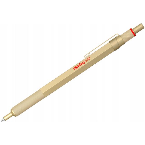 Στυλό Διαρκείας ROTRING 600 Μεταλλικό-Χρυσό M μαύρο Κουτί Δώρου