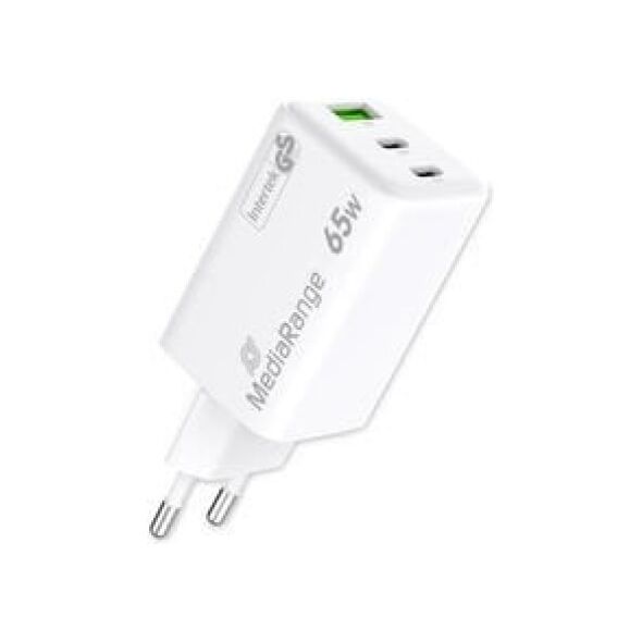 Φορτιστής MediaRange MRMA116-2 για φορητές συσκευές Smartphone, Tablet Λευκός Εναλλασσόμενο ρεύμα Γρήγορη φόρτιση Εσωτερική
