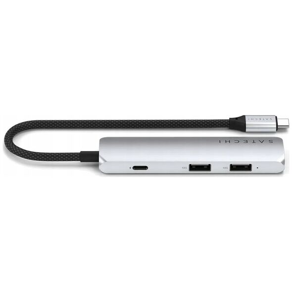 HUB Satechi 4-in-1 USB-C Slim Multiport Adapter 4K USB-C / 2xUSB-A, USB-C, 4K HDMI ασημί