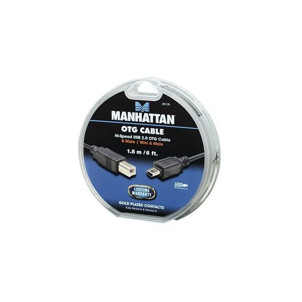 Manhattan Manhattan καλώδιο Mini-USB A σε USB B OTG M/M 1.8m 391139 έως 12 άτοκες Δόσεις
