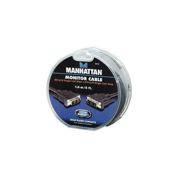 Manhattan Καλώδιο DVI-A/D Single Link M/M 1.8m Manhattan 390729 έως 12 άτοκες Δόσεις