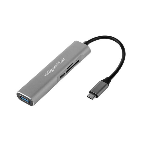 Kruger&Matz Αντάπτορας (HUB) USB τύπου C σε HDMI / USB3.0 / SD / MicroSD / C Kruger&Matz KM0390 έως 12 άτοκες Δόσεις