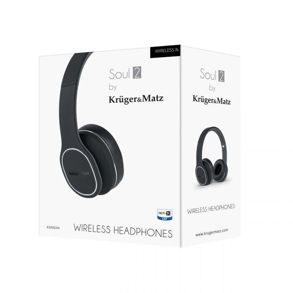 Kruger&Matz Ασύρματα ακουστικά Kruger&Matz Soul 2, μαύρα KM0644 έως 12 άτοκες Δόσεις