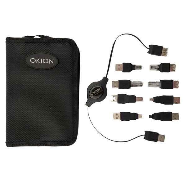OKION Travel Kit με αναδιπλούμενο καλώδιο Spin-n-Go