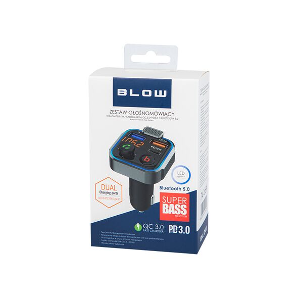 BLOW Πομπός FM Bluetooth 5.1 + QC3.0 BLOW DM-74-166 έως 12 άτοκες Δόσεις