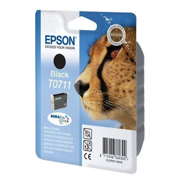 Epson Μελάνι Inkjet T0711 Black (C13T07114012) (EPST071140) έως 12 άτοκες Δόσεις