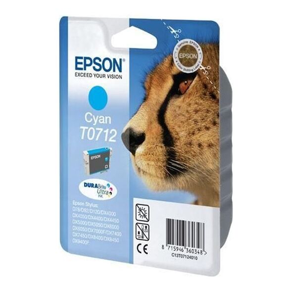 Epson Μελάνι Inkjet T0712 Cyan (C13T07124012) (EPST071240) έως 12 άτοκες Δόσεις