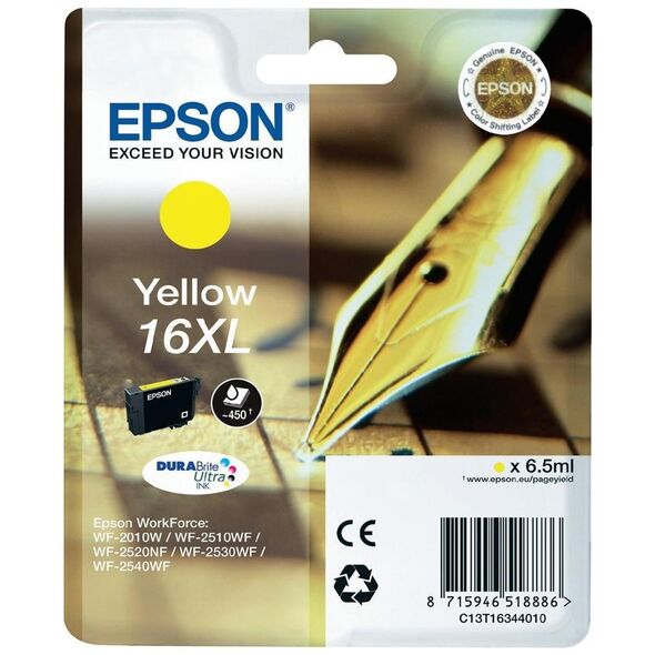 Epson Μελάνι Inkjet No.16 XL Yellow (C13T16344012) (EPST163440) έως 12 άτοκες Δόσεις