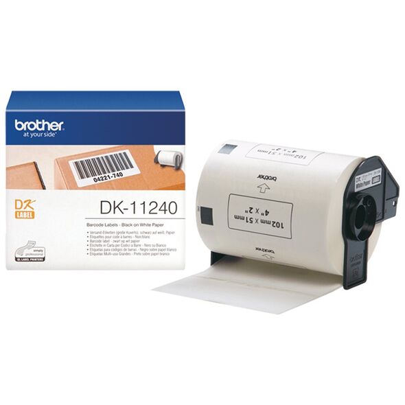 Brother DK-11240 Label Roll – Black on White, 102mm x 51mm (DK11240) (BRODK11240) έως 12 άτοκες Δόσεις