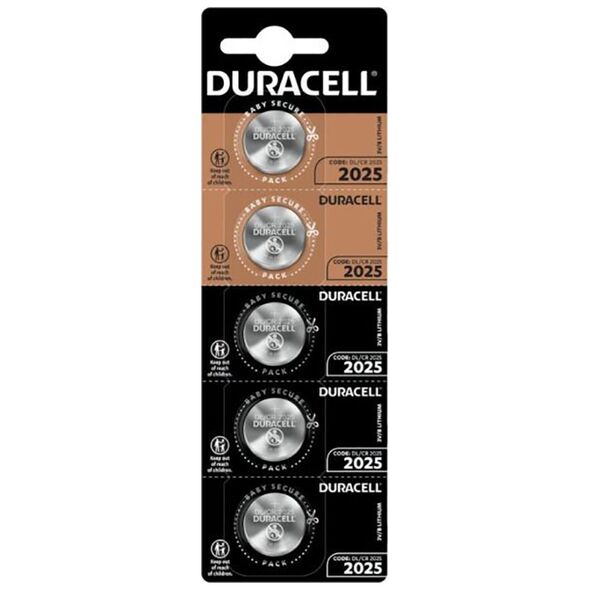 Duracell Μπαταρίες Λιθίου Ρολογιών CR2025 3V 5τμχ (DCR2025)(DURDCR2025) έως 12 άτοκες Δόσεις