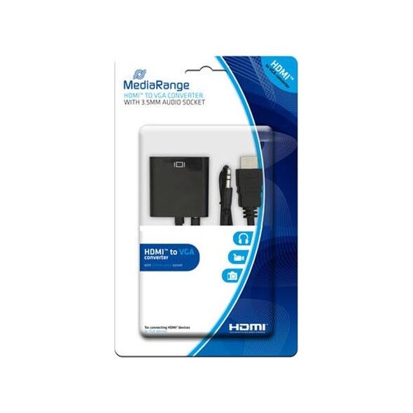 Καλώδιο MediaRange HDMI/VGA Converter with 3.5mm. audio socket Black (MRCS167) έως 12 άτοκες Δόσεις