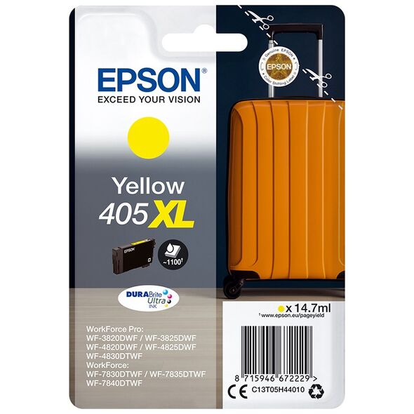 Epson Μελάνι Inkjet 405XL Yellow (C13T05H44010) (EPST05H440) έως 12 άτοκες Δόσεις