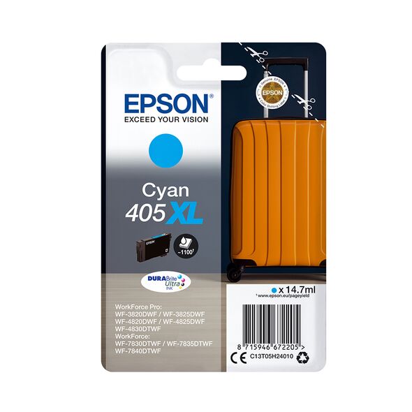 Epson Μελάνι Inkjet 405XL Cyan (C13T05H24010) (EPST05H240) έως 12 άτοκες Δόσεις