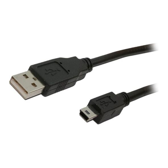 Καλώδιο MediaRange USB 2.0 AM/Mini-BM (Mini-USB) 1.5M Black (MRCS113) έως 12 άτοκες Δόσεις