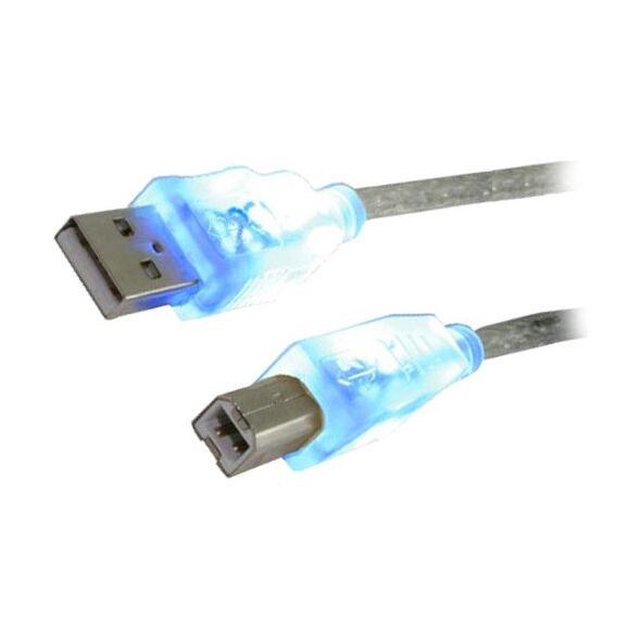 Καλώδιο MediaRange USB 2.0 AM/BM 1.8M with Blue LEDs (MRCS109) έως 12 άτοκες Δόσεις