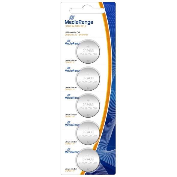 Μπαταρία Λιθίου MediaRange Coin Cells CR2430 3V (5 Pack) (MRBAT137) έως 12 άτοκες Δόσεις