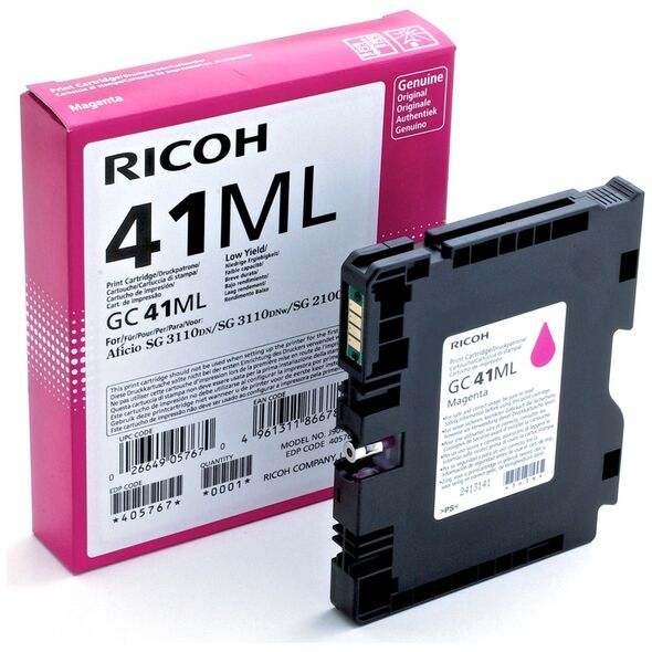 RICOH GC 41ML GEL INK MAGENTA 600p (GC-41ML)  (405767) (RICGC41ML) έως 12 άτοκες Δόσεις