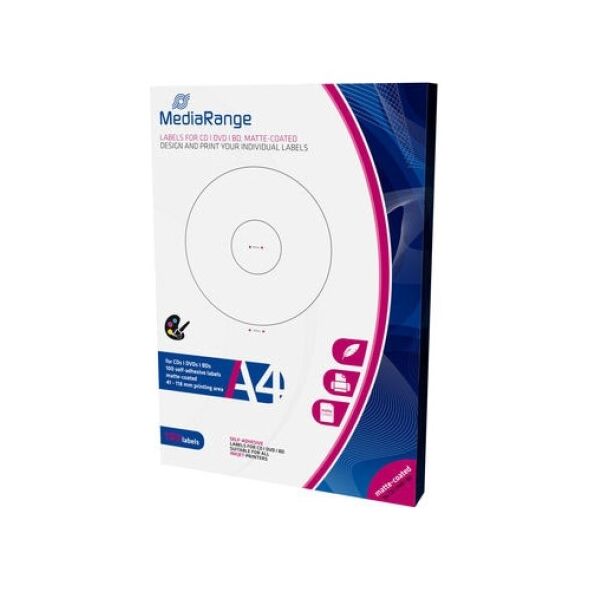 MediaRange Labels for CD/DVD/BD 41-118mm Matte (100 Pack) (MRINK131) έως 12 άτοκες Δόσεις