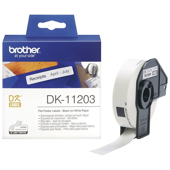 Brother DK-11203 Label Roll – Black on White, 17mm x 87mm (DK11203) (BRODK11203) έως 12 άτοκες Δόσεις
