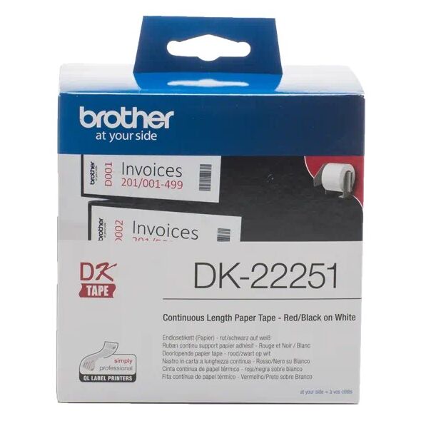 Brother P-touch Label Red / Black on White15.2m x 62mm (DK22251) (BRODK22251) έως 12 άτοκες Δόσεις