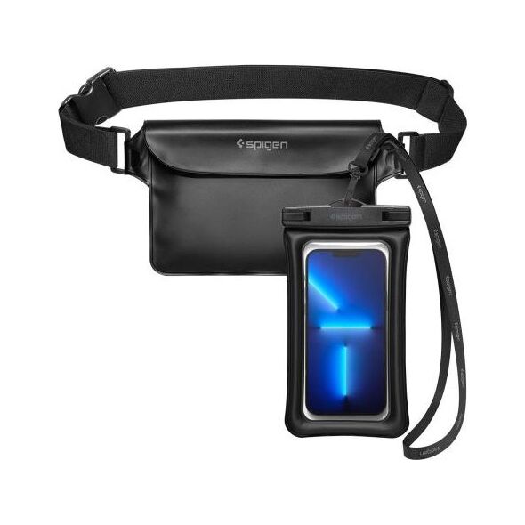 Universal Αδιάβροχη Θήκη & Τσαντάκι Μέσης Spigen A621 για Smartphones Μαύρο (1 τεμ.) 8809811860863 έως και 12 άτοκες δόσεις