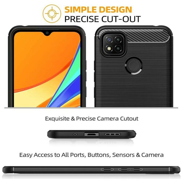 Techsuit Husa pentru Xiaomi Redmi 9C / Redmi 9C NFC - Techsuit Carbon Silicone - Black 5949419059788 έως 12 άτοκες Δόσεις