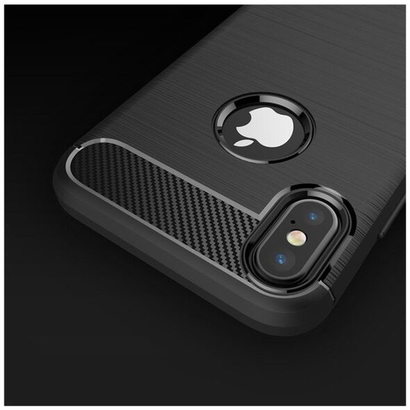 Techsuit Husa pentru iPhone X / XS - Techsuit Carbon Silicone - Black 5949419062047 έως 12 άτοκες Δόσεις
